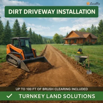 Dirt Driveway & Culvert Installation (Up to 100 ft)